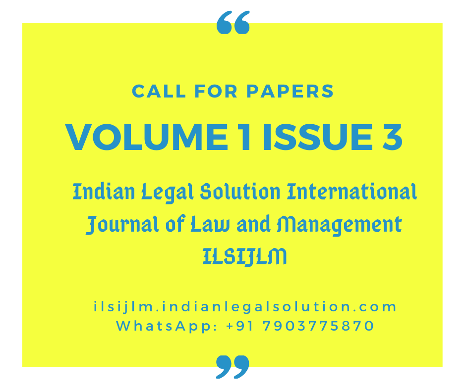 Cfp Indian Legal Solution International Journal Of Law And Management